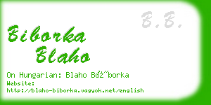 biborka blaho business card